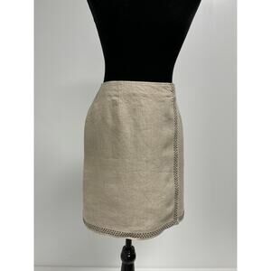 NWT Ann Taylor 100% Linen tan Skirt Size 2